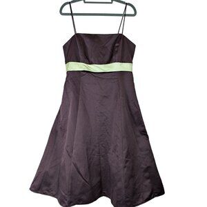 Davids Bridal Dress Women size 12 Brown Flowy Strappy Party Cocktail Romantic